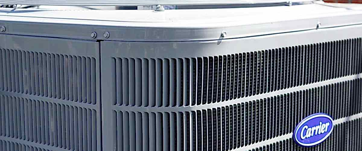 Image of a newly installed Carrier air conditioner