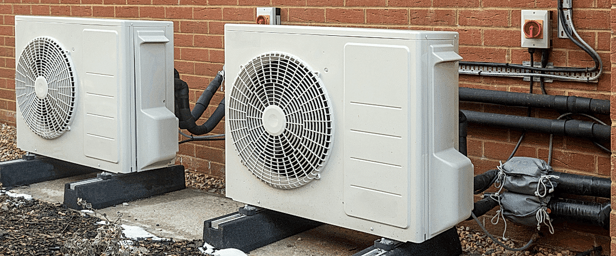 Functioning heat pumps outside a Los Angeles home after getting heat pump services from Brody Pennell.